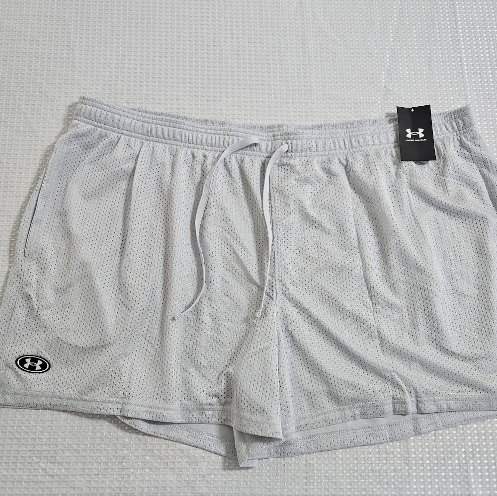 Under Armour NWT Mens Icon Mesh Shorts Athletic Athleisure Light Gray‎ 4XL